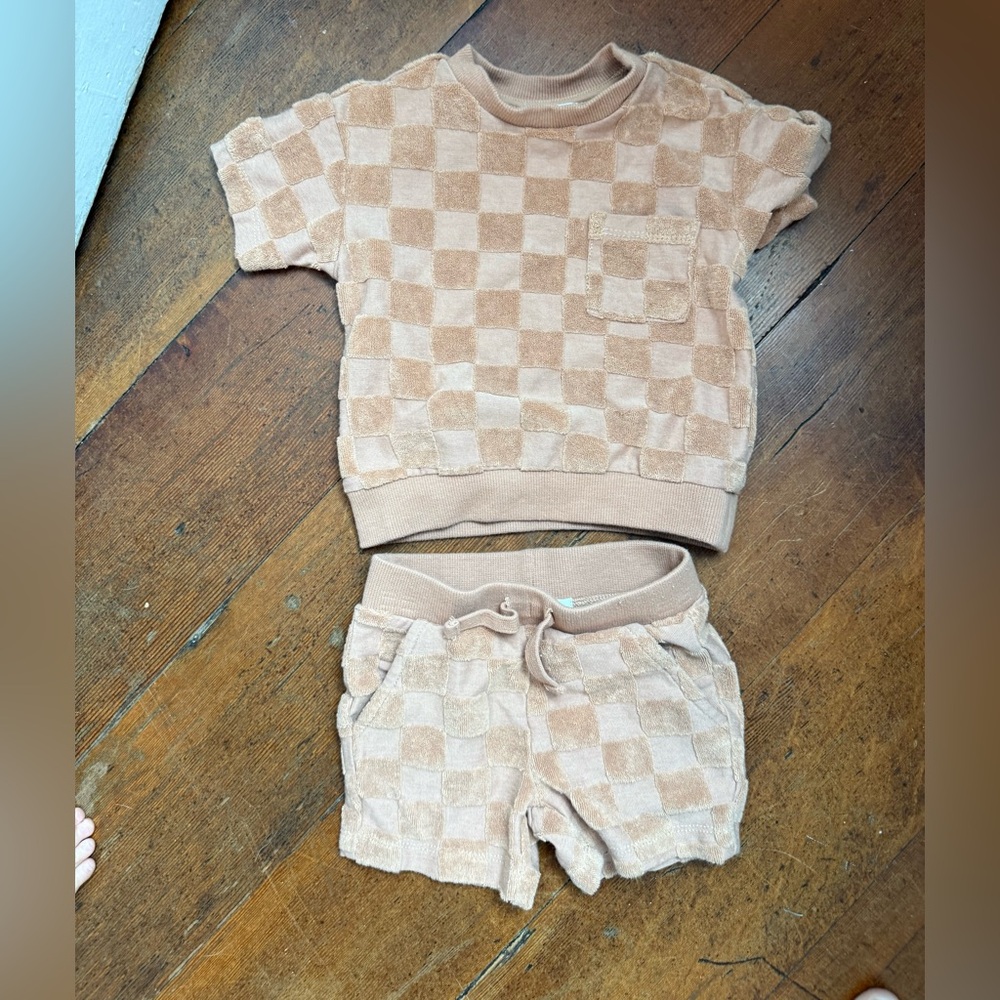Miles the Label Checkered Short Set - Size 3 Months - NWOT